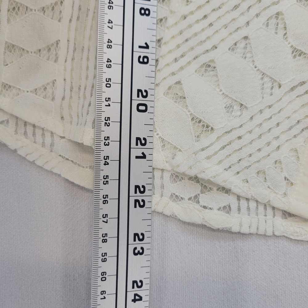 Anthropologie Lace Blouse Womens Size 2 Ivory Victorian Ruffle Mock Neck - Picture 6 of 8
